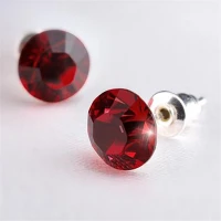 Art crystella 1800XKE059 Fülbevaló, siam sötét piros swarovski® kristállyal, 8mm, ® kép