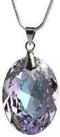 Art crystella 1802XOV002 Nyaklánc, ovális formájú, ametiszt lila swarovski® kristállyal, 16 mm ® kép