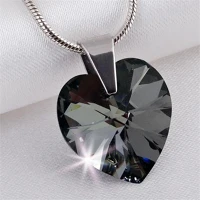 Art crystella 1802XSV011 Nyaklánc, szív formájú, black diamond swarovski® kristállyal, 18mm ® kép