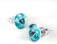 Art crystella COR_RSWF059 Fülbevaló, light türkíz swarovski® kristállyal, csúcsos, 8mm, ® kép