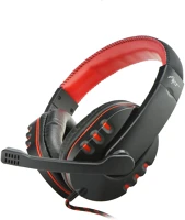 Art PT5902115403026 Nemezis - fekete/piros fejhallgató mikrofonnal (vezetékes: 2xjack) - headset kép