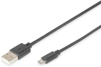 Assmann electronic AK-300127-018-S Usb connection cable, type  a - microusb 1,8m black kép