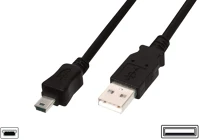 Assmann electronic AK-300130-010-S Usb 2.0 connection cable, type  a - mini b (5pin) 1m black kép