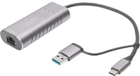 Assmann electronic DN-3028 Digitus usb type-c gigabit ethernet adapter 2.5g, usb + usb a kép