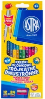 Astra 312023901 Színes ceruza  háromszögletű duo kétvégű 12 darabos 24 színű kép