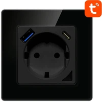 Avatto N-WOT10-USB-B Smart wifi wall socket   tuya usb usb-c (black) kép
