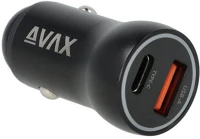 Avax CC601B Cc601b carly+ usb a + type c 40w gyors autós töltő, fekete kép