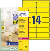 Avery 01.01257 Etikett  l7263y-25 99,1x38,1mm laser neon sárga 350 címke/doboz 25 ív/doboz kép