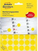 Avery 3377 18mm 1056db-os sárga jelölőpont kép