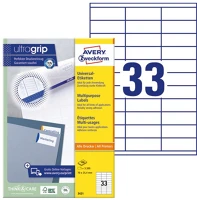 Avery 3421 Etikett   70x25,4mm univerzális fehér 3300 címke/doboz 100 ív/doboz kép