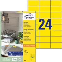 Avery 3451 Avery 3451 70x37mm sárga univerzális címke