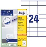 Avery 3475-200 Etikett   70x36 mm univerzális fehér 5280 címke/doboz 200+20 ív/doboz kép