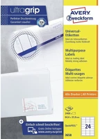 Avery 3658 Etikett címke, 64,6 x33,8mm, univerzális, 24 címke/ív, 100 ív/doboz,  fehér kép