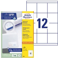 Avery 3661 Etikett   70x67,7 mm fehér univerzális 1200 címke/doboz 100 ív/doboz kép