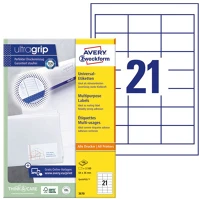 Avery 3670 Etikett   64x36mm univerzális 2100 címke/doboz 100 ív/doboz kép