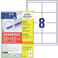 Avery 4782-65 Etikett címke, 97x67,7mm, univerzális, 65 lap, 8 címke/lap , fehér kép