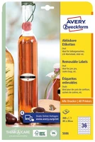 Avery 5086 Etikett  l  40x20mm ovális visszaszedhető 10 ív/csomag kép