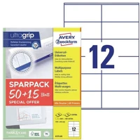 Avery 6175-65 Etikett címke, 105x48mm, univerzális, 65 lap, 12 címke/lap , fehér kép