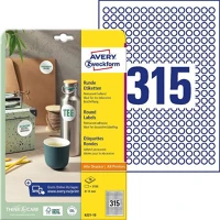 Avery 6221-10 10mm 10 ív univerzális fehér köretikett kép