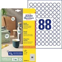 Avery 6222REV-10 Etikett, 20 mm, kör, eltávolítható, 880 etikett/csomag kép
