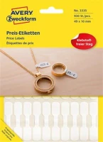 Avery COR_AY3335 Árazócímke, 49x10 mm, fehér kép