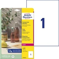 Avery COR_AYL778425 Etikett, 210x297 mm, poliészter, átlátszó, 25 etikett/csomag kép