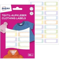 Avery ETVET36M Etikett ruhacímke iskolai, 45 x 13 mm 36 címke/2 ív,  pasztell kép