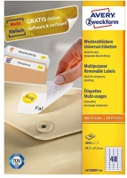 Avery L4736REV-100 Etikett   45,7x21,2 mm univerzális visszaszedhető 4800 címke/doboz 100 ív/doboz kép