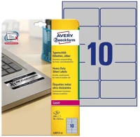 Avery L6012-20 Etikett   96x50,8mm laser ezüst 200 címke/doboz 20 ív/doboz kép