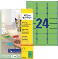 Avery L6033-20 Etikett   63,5x33,9mm univerzális zöld 480 címke/doboz 20 ív/doboz kép