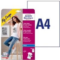 Avery MD1002 Textilre vasalható fólia   világos pólóra vasalható tintasugaras nyomtatóhoz 10 ív/csomag kép