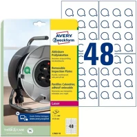 Avery O20MM Etikett címke, o20mm, visszaszedhető 48 címke/ív, 10 ív/doboz,  fehér kép