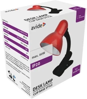 Avide ABDL-CLIP-R-60W Asztali lámpa, basic csiptethető, max. 60w, piros kép