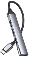 Awei CL-150T 4xusb fekete type-c usb hub kép