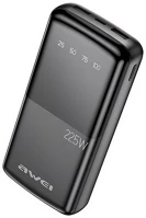 Awei P13K Vésztöltő 2 usb+type-c aljzat 20000mah, led kijelző, fekete kép