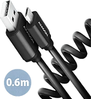 Axagon BUMM-AM10TB Twister micro usb > usb-a cable 0,6m black kép