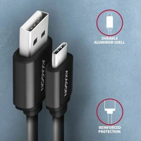 Axagon BUCM-AM10TB Twister usb-c > usb-a cable 0,6m black kép