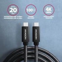 Axagon BUCM32-CM20AB Usb-c 3.2 gen 2 - usb-c 2 m fekete kábel kép