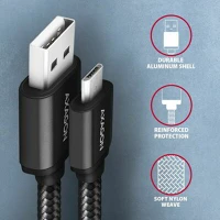 Axagon BUMM-AM20AB Hq micro usb > usb-a cable 2m black kép