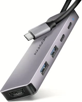 Axagon HMC-5H60 Usb-c 5gbps 5in1 hub silver kép
