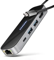Axagon HMC-6GLN Usb-c 5gbps glass 6in1 hub kép
