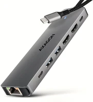 Axagon HMC-7HX2 Usb-c 5gbps dual 4k display 7in1 hub kép