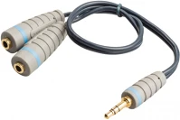 Bandridge 3.5 MM-ES Sztereó audio kábel 3.5 mm-es dugasz - 2 db 3.5 mm-es aljzat 0.20 m kék kép