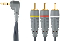 Bandridge BVL4202 Kompozit videó kábel 3.5 mm-es dugasz - 3x rca dugó 2.00 m kék kép