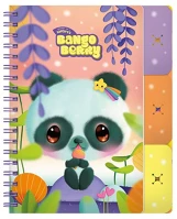 Bangoberry 1287BB01 Füzet  sprirálos, elválasztókkal, 3db bangobobbal, panda mintával kép