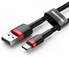 Baseus 317662 Usb type-c gyorstöltő adatkábel 0.5m, piros/fekete kép