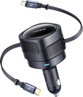 Baseus C00035507121-00 Enjoyment max autós töltő usb-c + villámkábelekkel 60w fekete kép