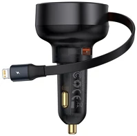 Baseus C00057801111-00 Enjoyment Pro autós gyorstöltő 55W, USB Type-A, iPhone automata behúzós kép