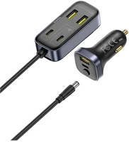 Baseus C00081100121-00 Backseatpal l1 autós töltő 3 usb+3 type-c aljzat 110w, 150cm, fekete kép