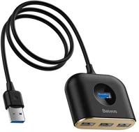 Baseus CAHUB-AY01 Usb hub passzív, 100cm kábel, fekete kép